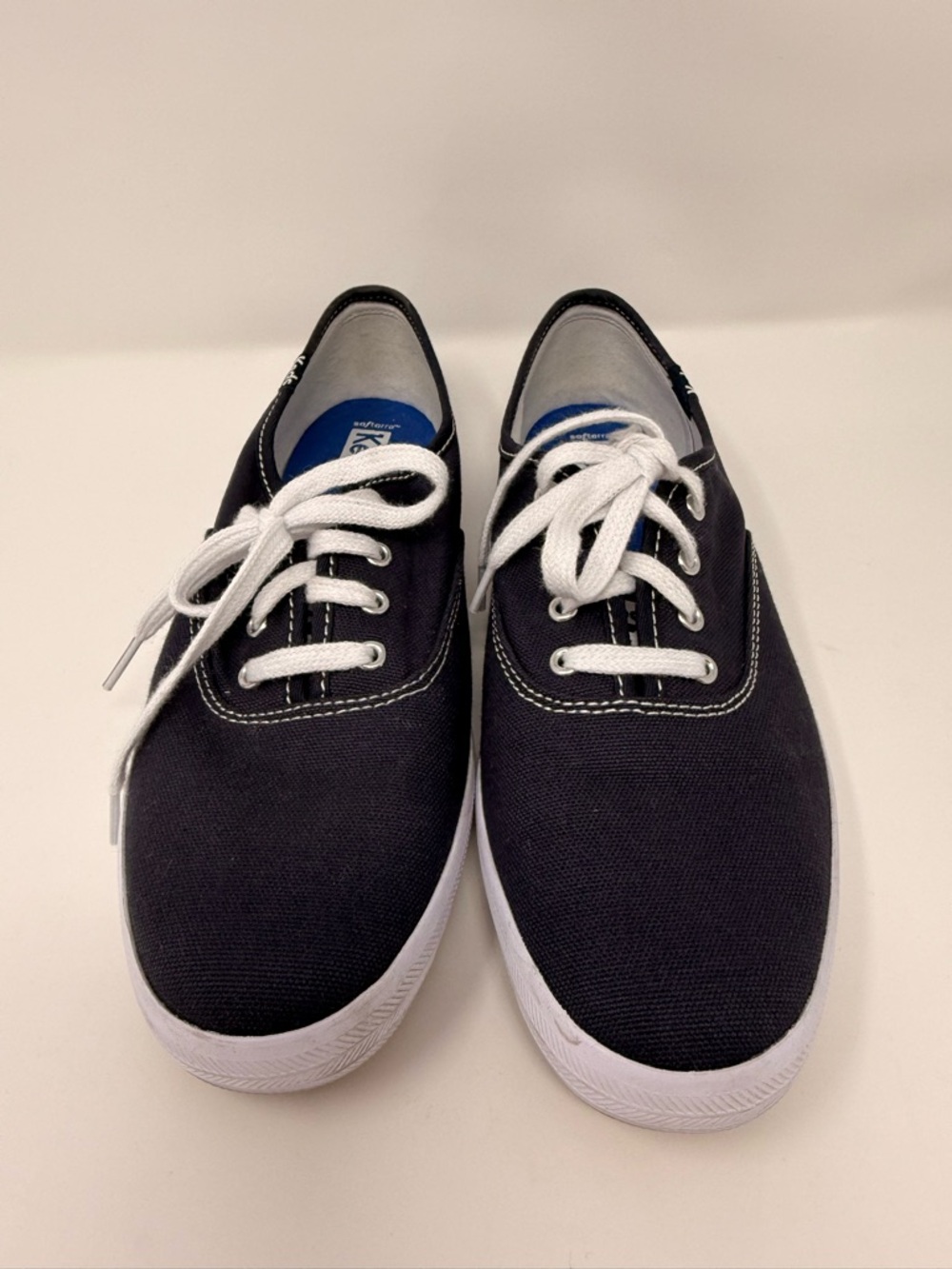 Keds Champion Navy Canvas Sneakers with White Laces - Picture 2 of 7